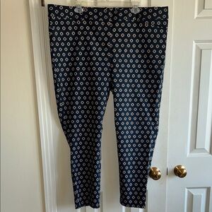 Limited Navy Geometric Print Stretch Pants